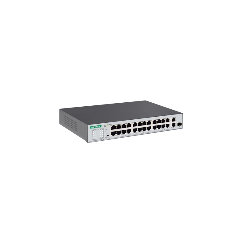 24*10/100Mbps+1G Combo+1GE PoE Switch